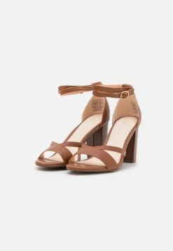 Pier One Leather - Sandalias De Tacón - Cognac -StepStyle 9e82db66f2564588b21964fb5ff4fc0e