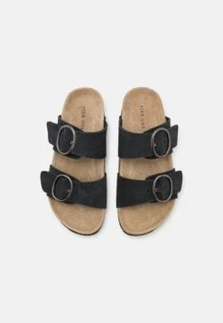 Pier One Leather - Sandalias Planas - Black -StepStyle f762b063845c4843883c27c4f0d2172d
